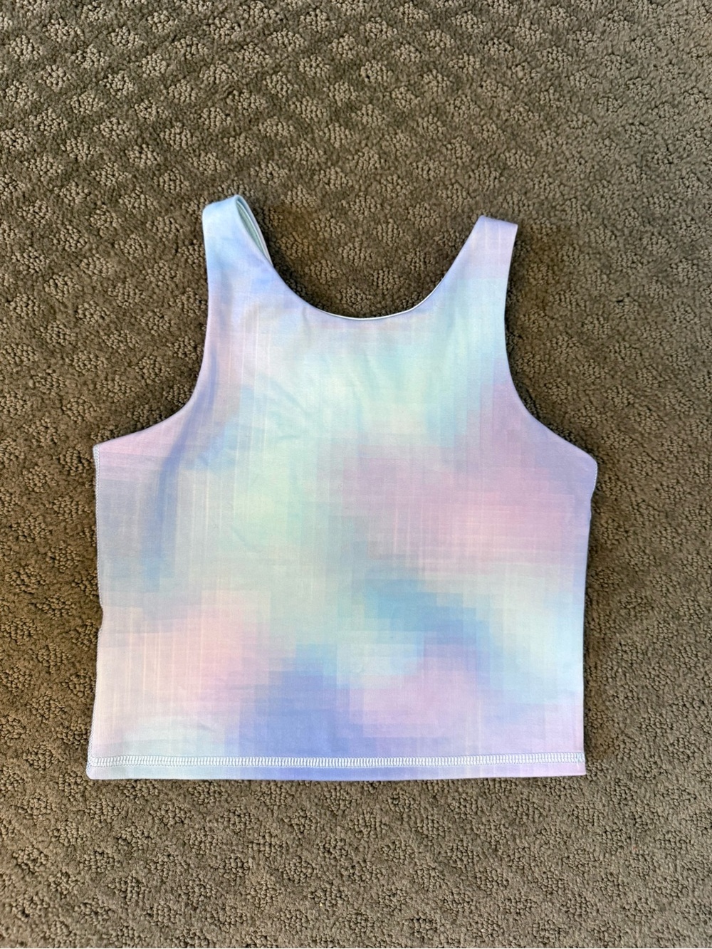 all in motion Pastel Tie-Dye Crop Tank Top - Lilac Blue Pink